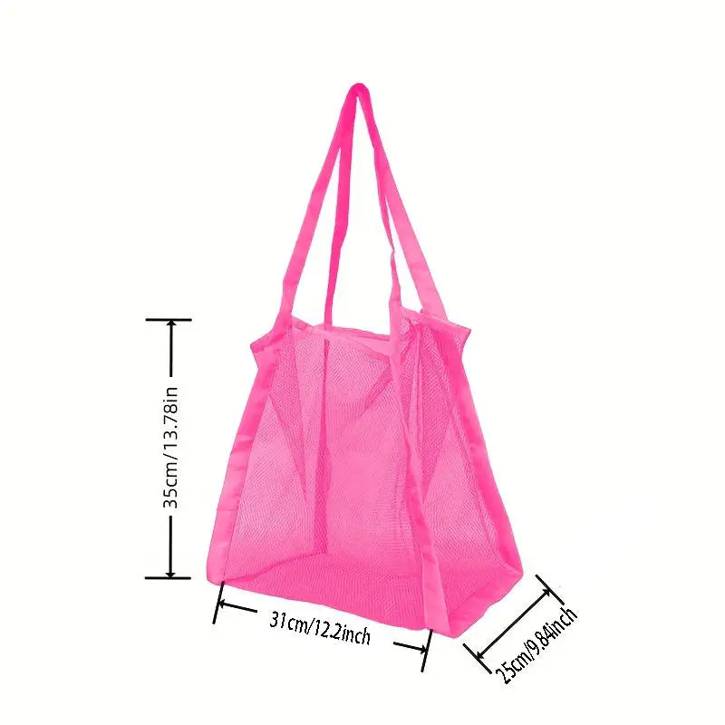 Bolso de malla para playa y natación con asas